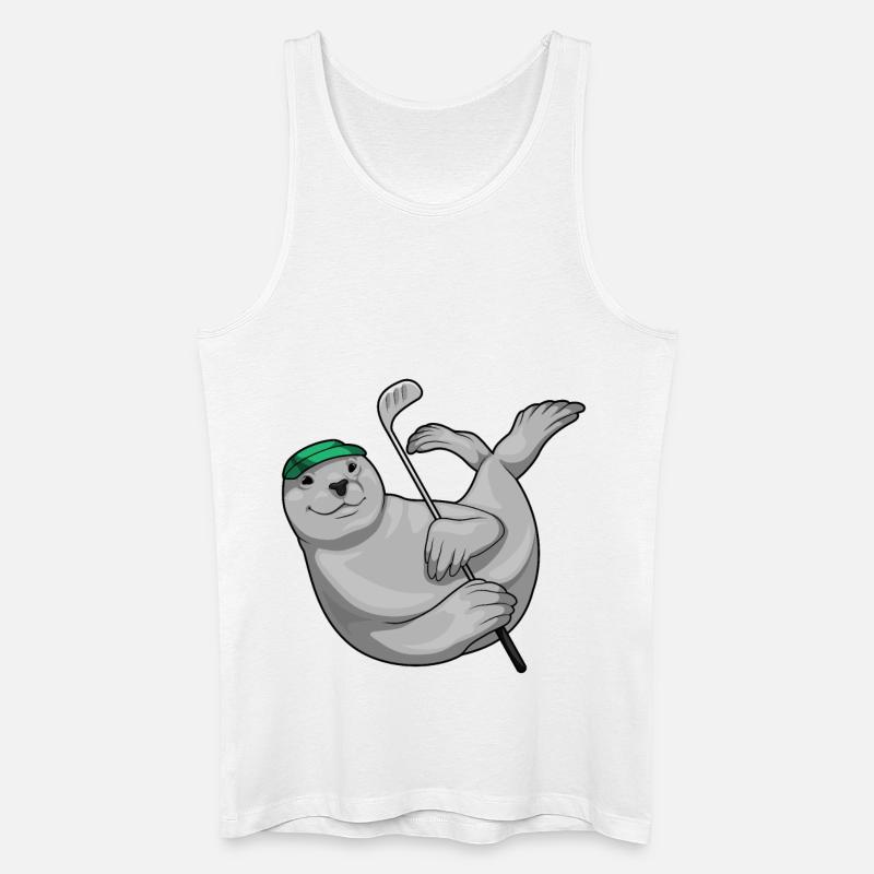Seehund Golf Golfschläger - Männer Bio Tank Top - Weiß