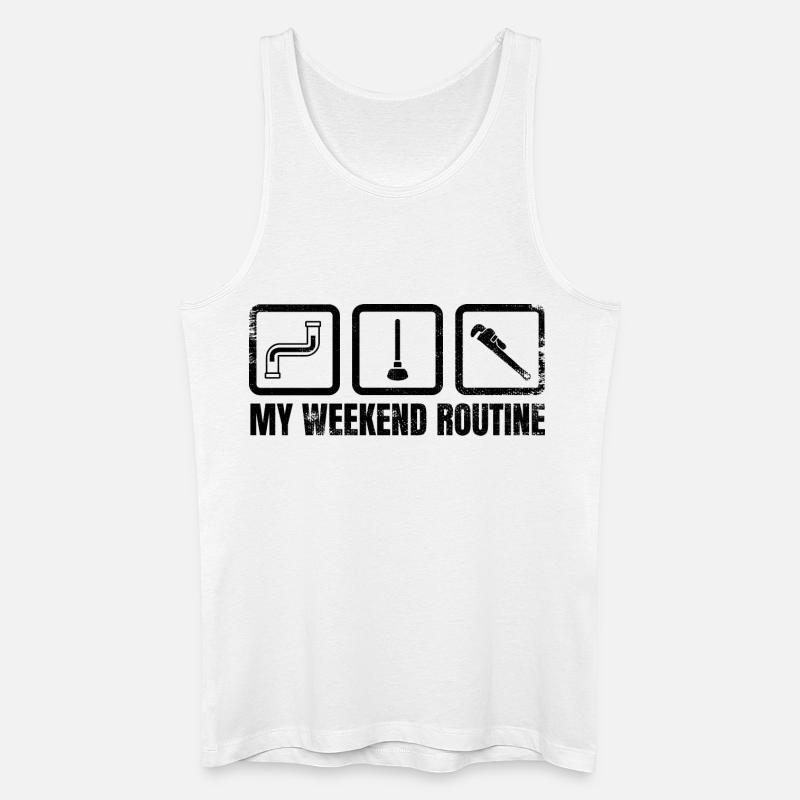 Meine Wochenendroutine - Männer Bio Tank Top - Weiß