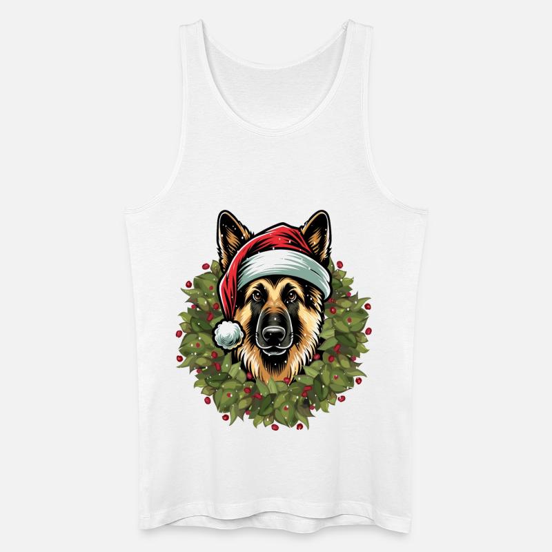Schäferhund Weihnachtsfreude - Männer Bio Tank Top - Weiß