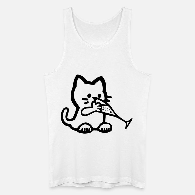 Das Kätzchen hat Durst - Männer Bio Tank Top - Weiß