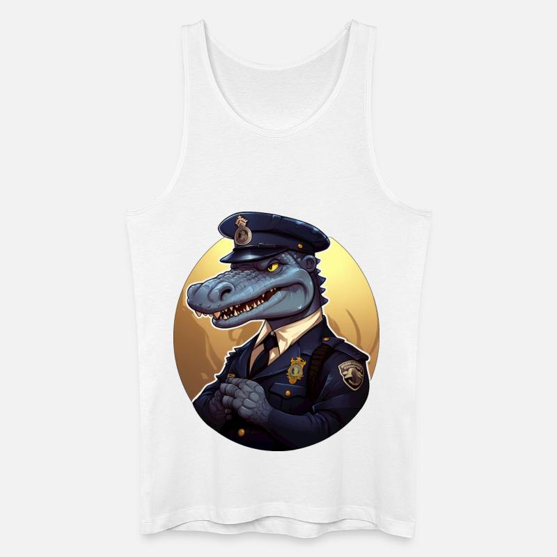 Krokodil Polizist - Männer Bio Tank Top - Weiß