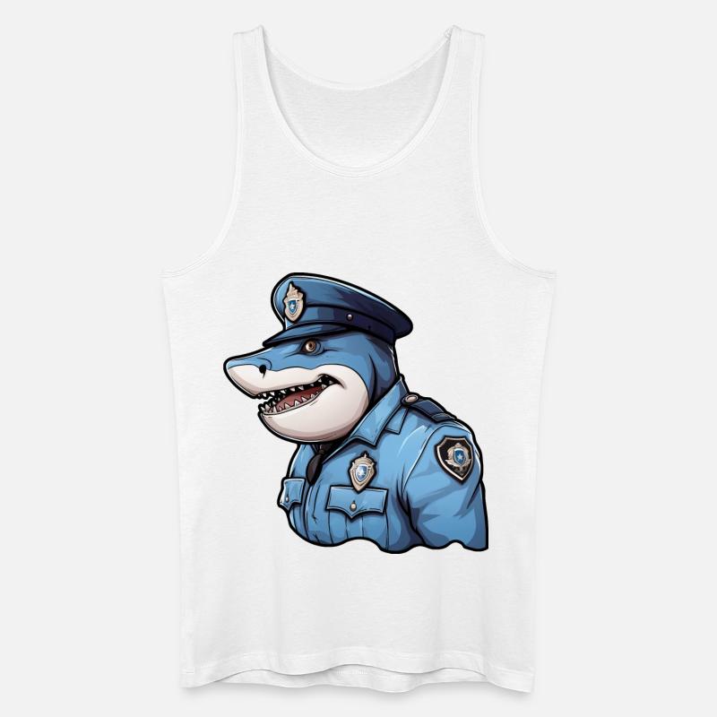 Polizei Hai - Männer Bio Tank Top - Weiß