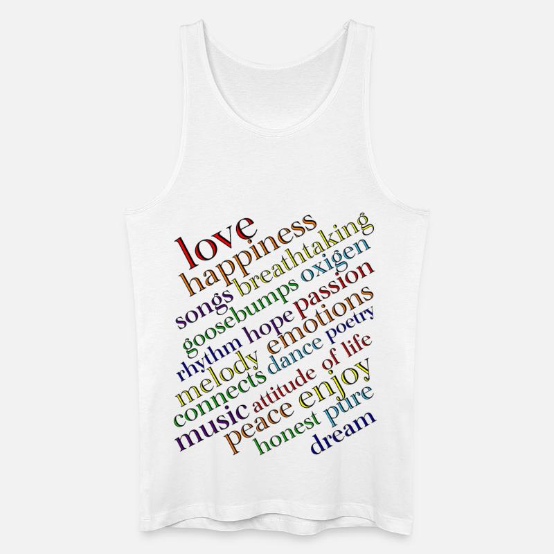 Regenbogen Typografie Lebensfreude - Männer Bio Tank Top - Weiß