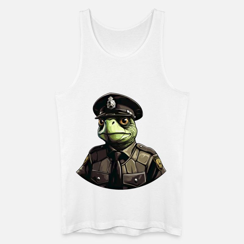 Schildkröten Polizei - Männer Bio Tank Top - Weiß