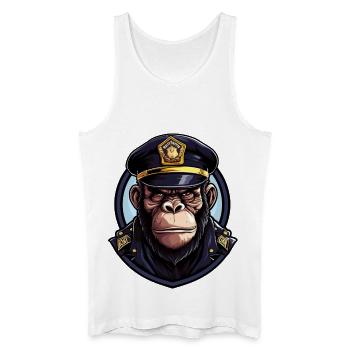 Police des singes - Débardeur bio Homme - blanc - Devant