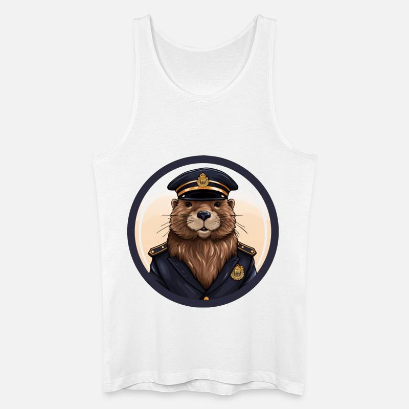 Biber Polizei - Männer Bio Tank Top - Weiß