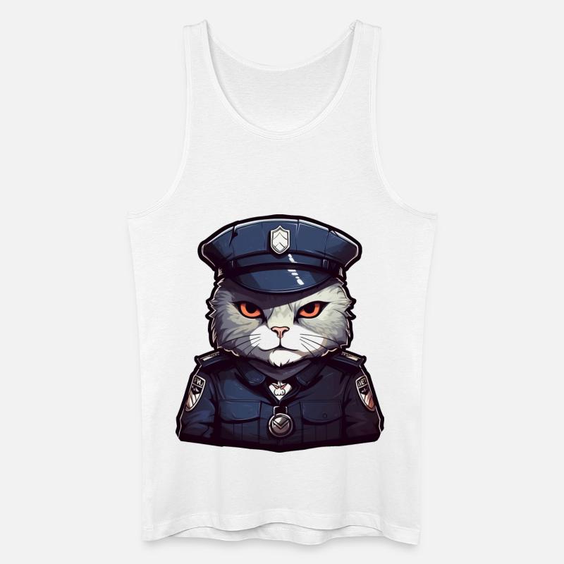 Polizei Katze - Männer Bio Tank Top - Weiß