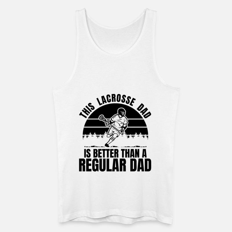 Lacrosse Papa - Männer Bio Tank Top - Weiß