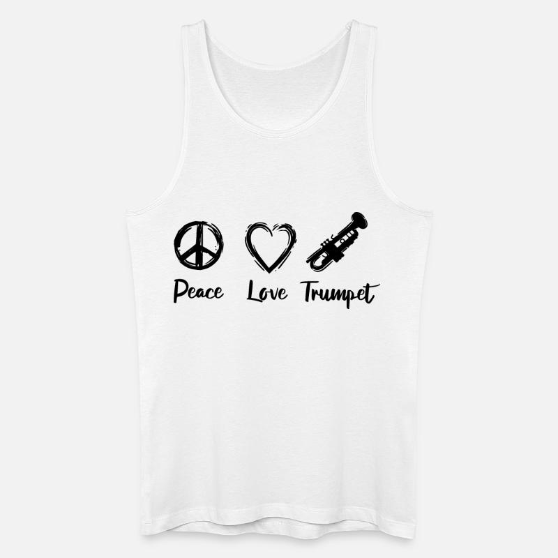 Ich liebe Trompete - Männer Bio Tank Top - Weiß