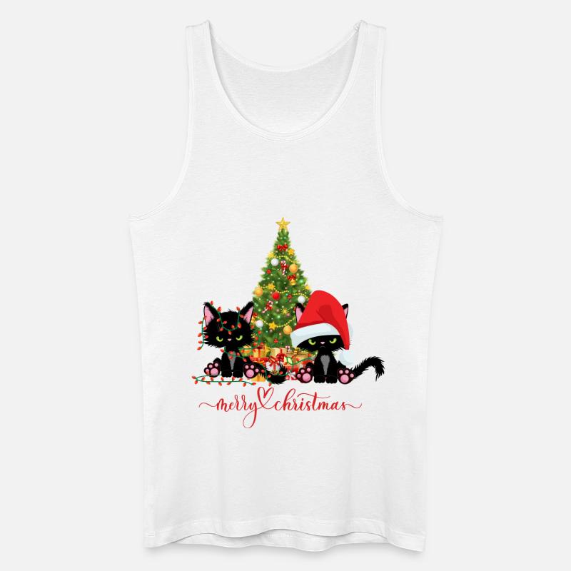 Weihnachten Katzen - Männer Bio Tank Top - Weiß