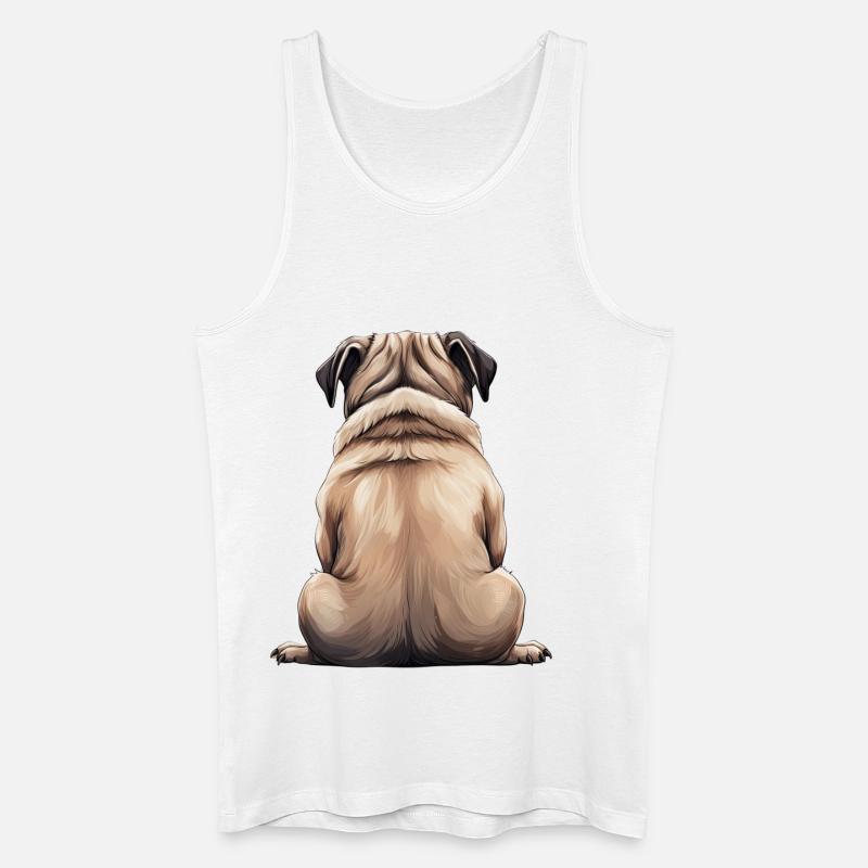 Mops - Männer Bio Tank Top - Weiß