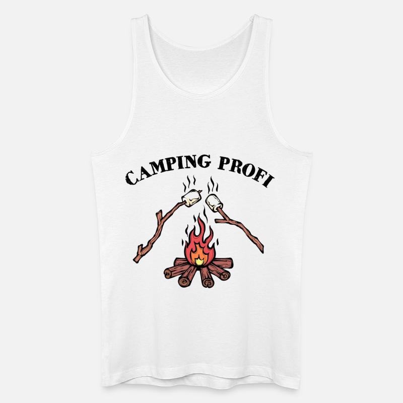 Camping Lagerfeuer Statement Wanderer Campingplatz - Männer Bio Tank Top - Weiß