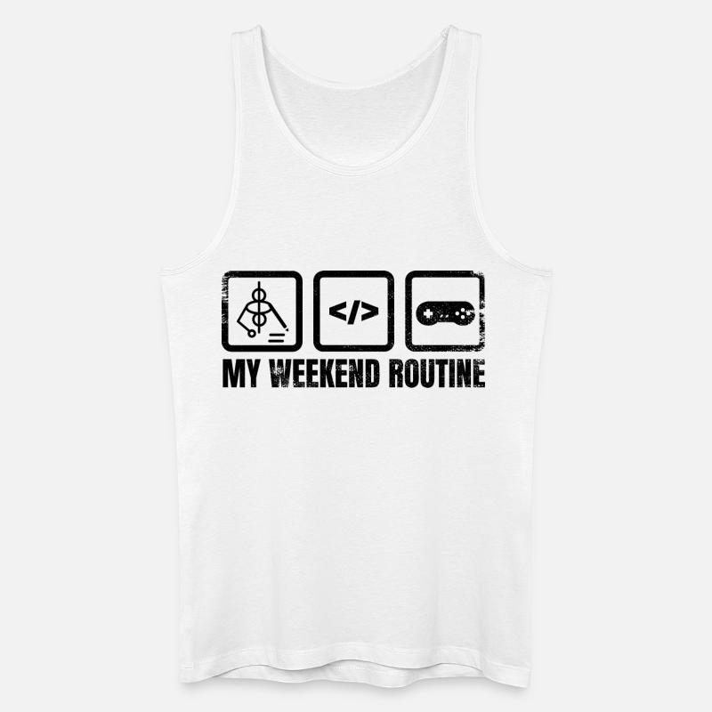 Game Designer Wochenendroutine - Männer Bio Tank Top - Weiß