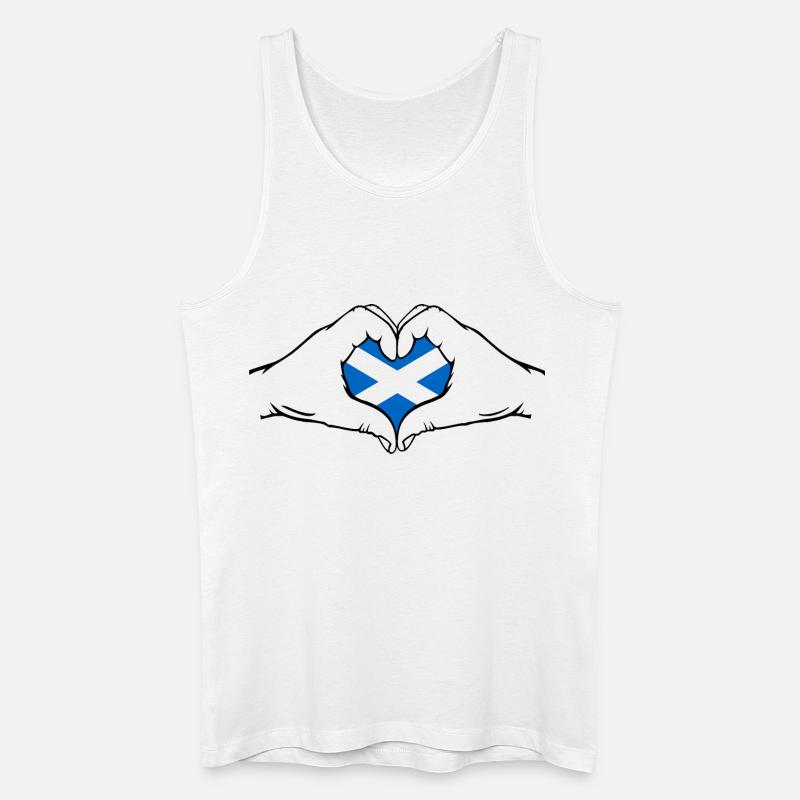 Schottland Flagge Herzform - Männer Bio Tank Top - Weiß