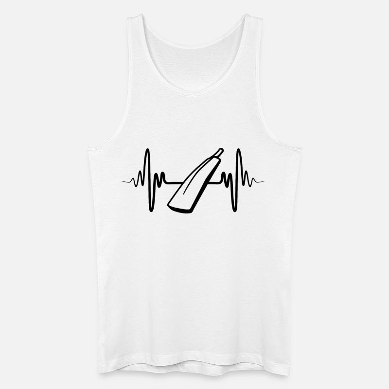 Cricketschläger EKG Herzschlag - Männer Bio Tank Top - Weiß