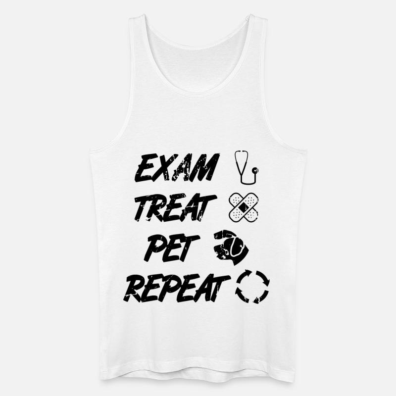 Tiermediziner Routine - Männer Bio Tank Top - Weiß