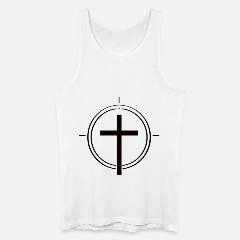 Simplement chrétien – Croix de la foi - Débardeur bio Homme - blanc