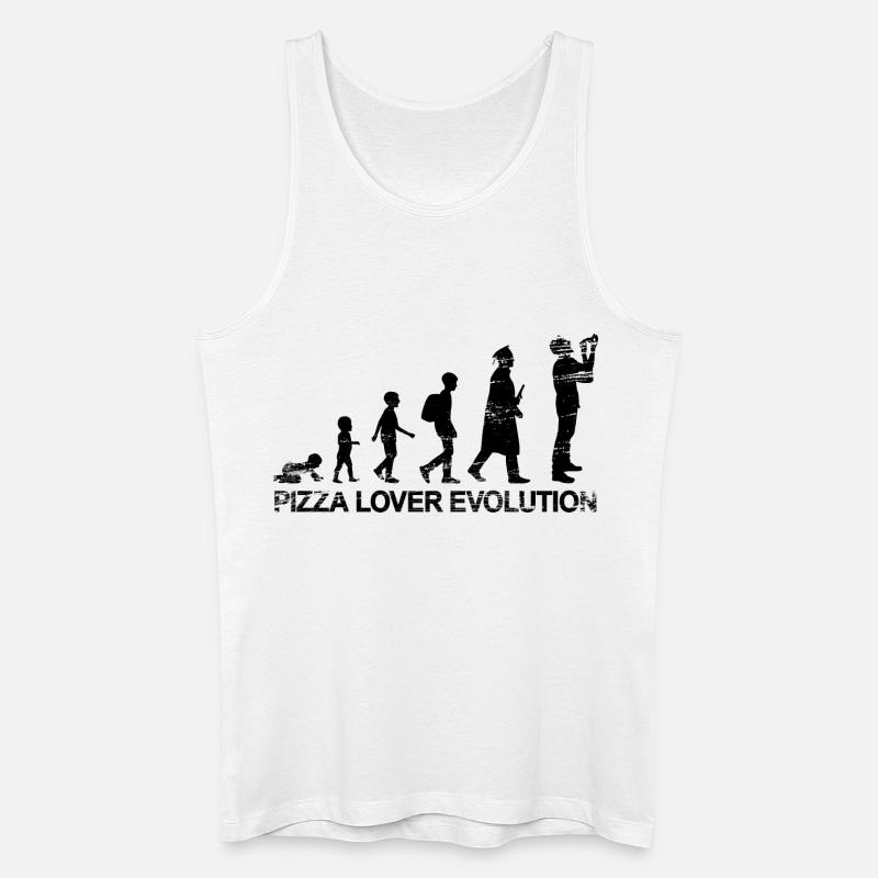 Pizza Lover Evolution - Männer Bio Tank Top - Weiß
