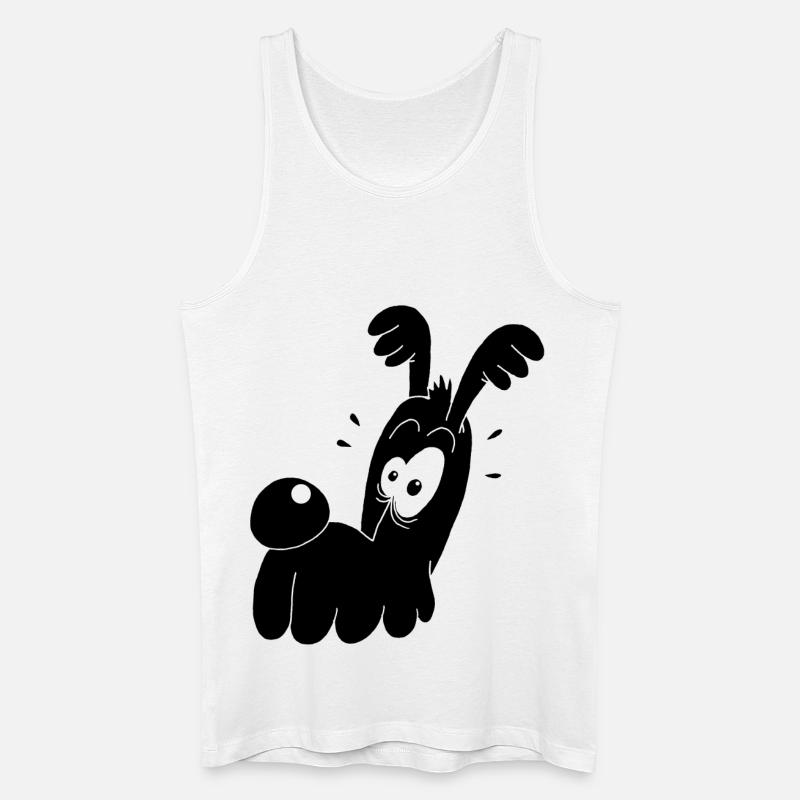 Lustiger schwarzer Hund - Männer Bio Tank Top - Weiß