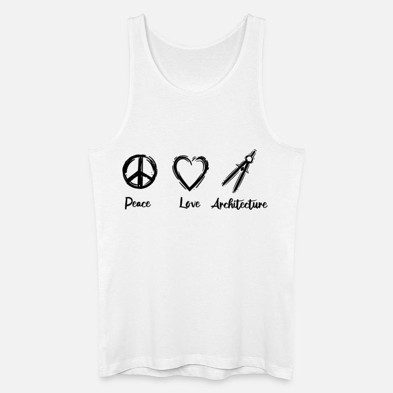 Peace Love Architecture - Männer Bio Tank Top - Weiß