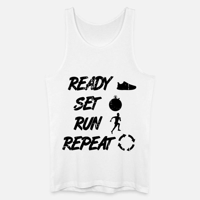 Lustige Läufer Routine - Männer Bio Tank Top - Weiß