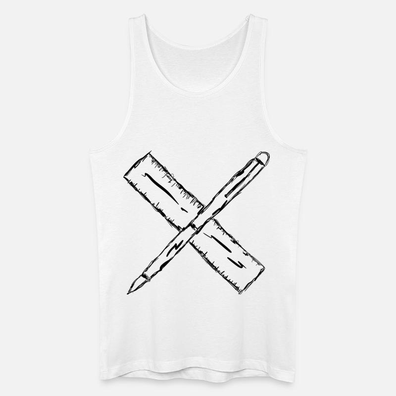 Stift und Lineal - Männer Bio Tank Top - Weiß