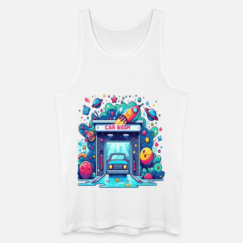 Comic Auto Waschanlage - Männer Bio Tank Top - Weiß