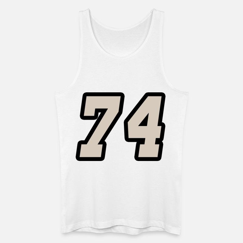 Nummer vierundsiebzig 74 - Männer Bio Tank Top - Weiß