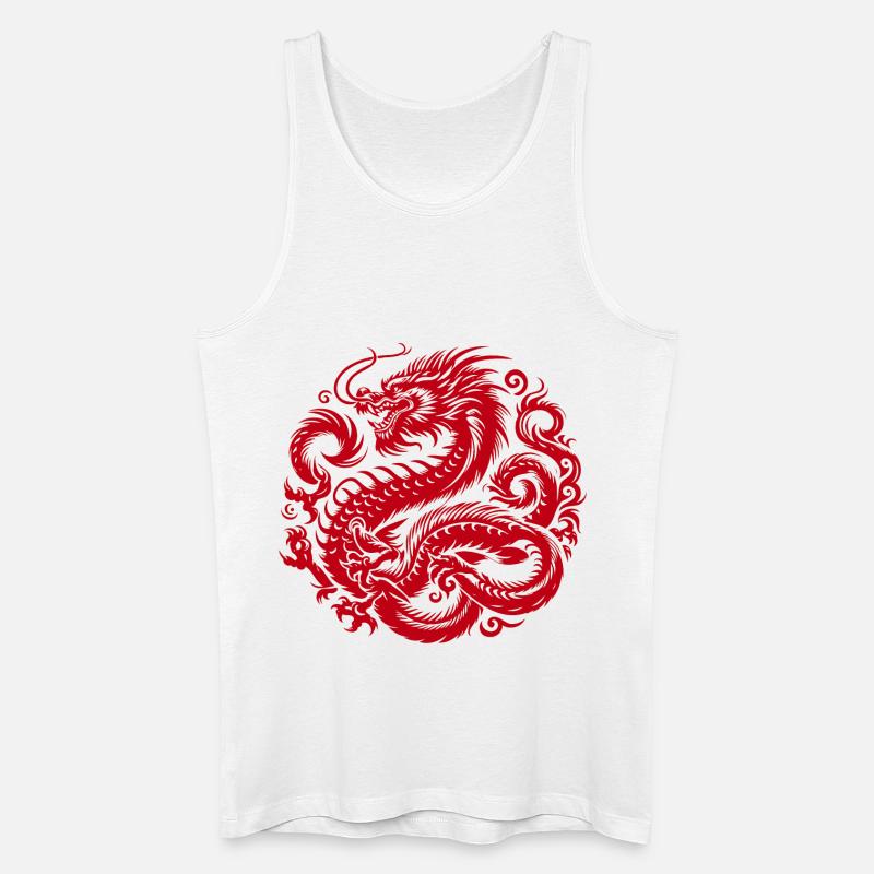 Chinesisches Drachen-Tattoo - Männer Bio Tank Top - Weiß