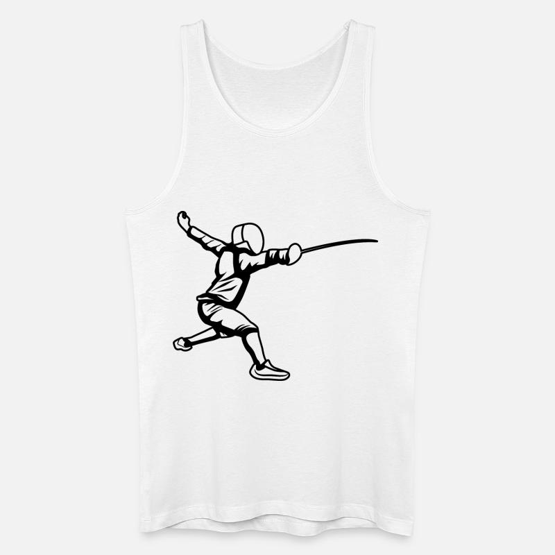 Fechter Skizze - Männer Bio Tank Top - Weiß