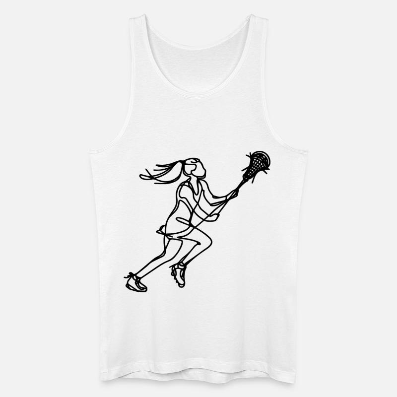 Lacrosse Mädchen - Männer Bio Tank Top - Weiß