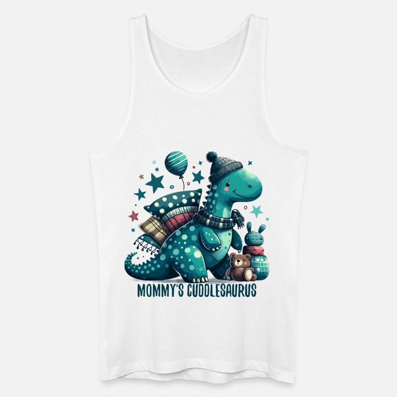 Mommy’s Cuddlesaurus Kuschel-Dinosaurier Geschenk - Männer Bio Tank Top - Weiß