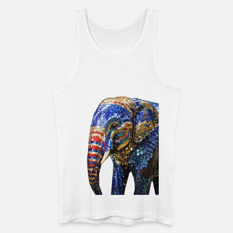 elefant,pailletten,elefant mit pailletten,gold, - Männer Bio Tank Top - Weiß