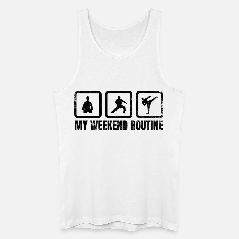 Meine Wochenendroutine - Männer Bio Tank Top - Weiß