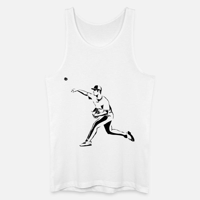 Baseball-Werfer - Männer Bio Tank Top - Weiß