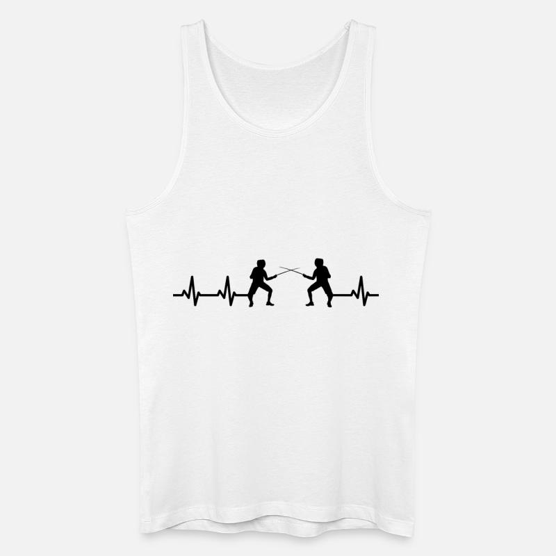 Fechter Herzlinie - Männer Bio Tank Top - Weiß
