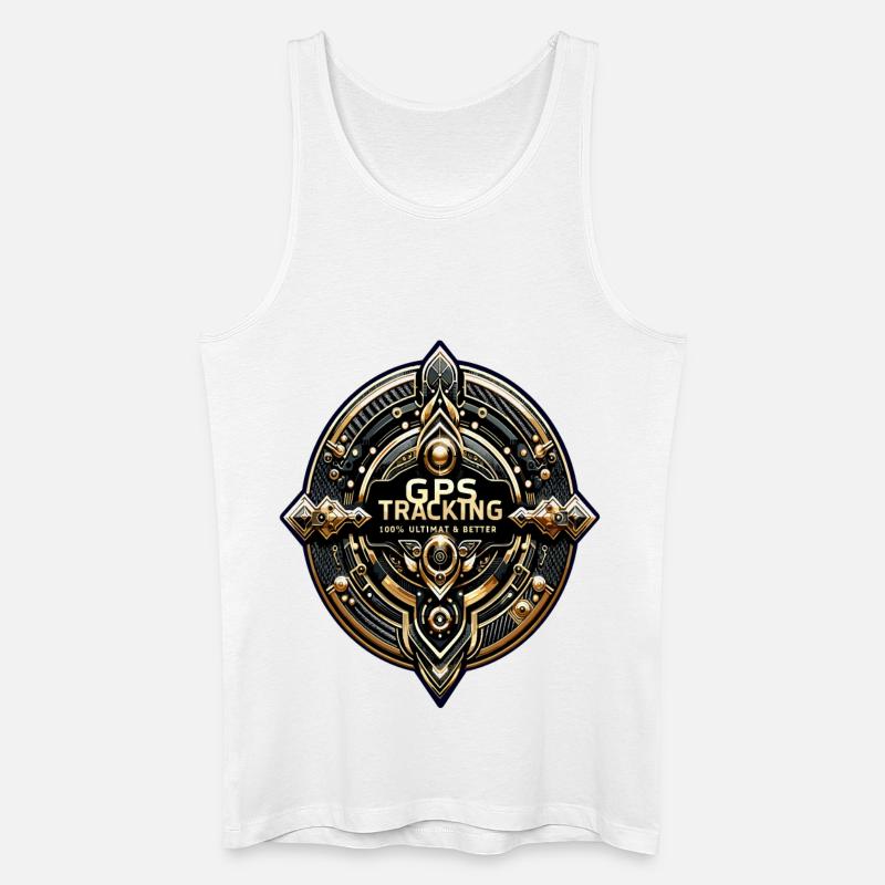 GPS Tracking Sticker - Männer Bio Tank Top - Weiß