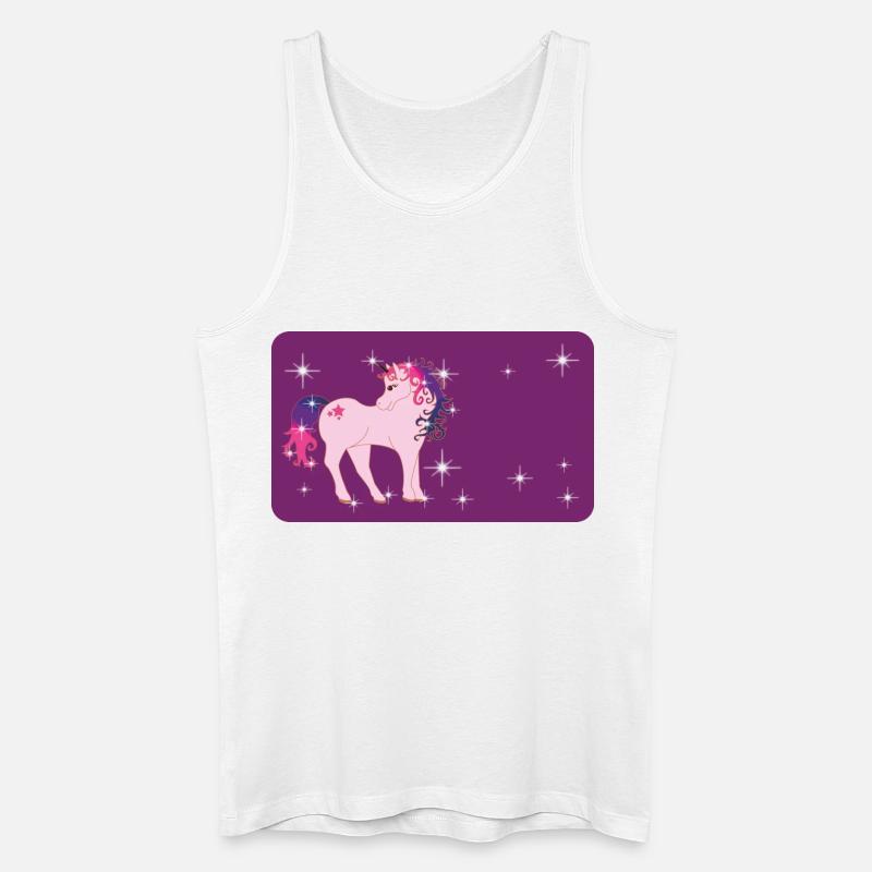Fantasy Einhorn mit Sternchen - lila  - Männer Bio Tank Top - Weiß