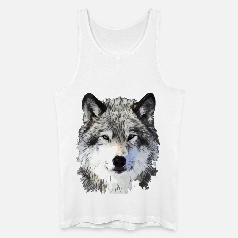 Der Wolf - Männer Bio Tank Top - Weiß