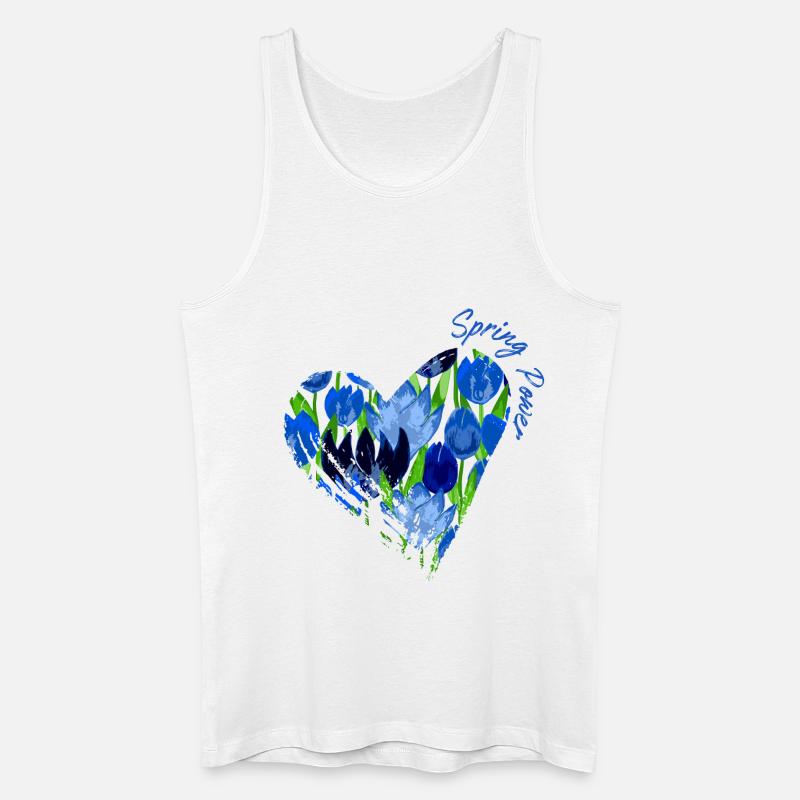 Blue Tulip Heart: Spring Power - Männer Bio Tank Top - Weiß