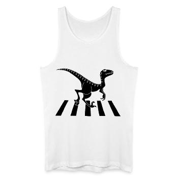 Fußgänger-Dinosaurier (Schwarz) - Männer Bio Tank Top - Weiß - Vorne