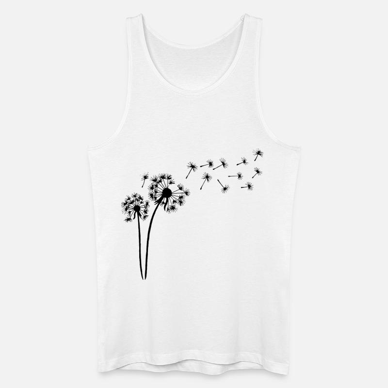 Der Wind und der schwarze Löwenzahn - Männer Bio Tank Top - Weiß