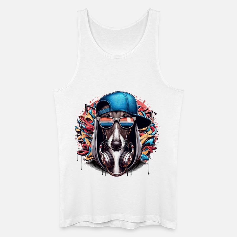 Windhund Gangsta Hund Graffiti Geschenk - Männer Bio Tank Top - Weiß