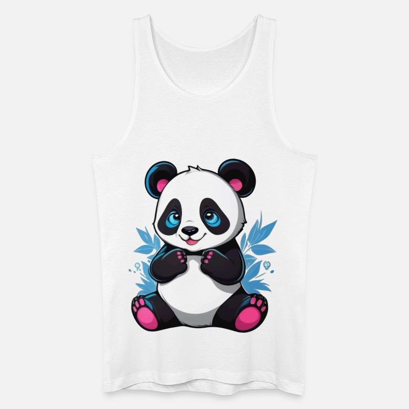 Panda - Männer Bio Tank Top - Weiß