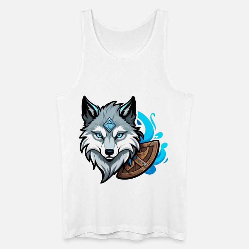 Viking Wolf Head - Männer Bio Tank Top - Weiß