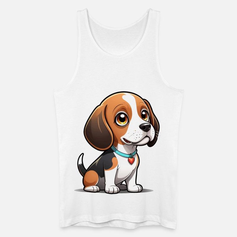 Beagle Heart Pup - Männer Bio Tank Top - Weiß