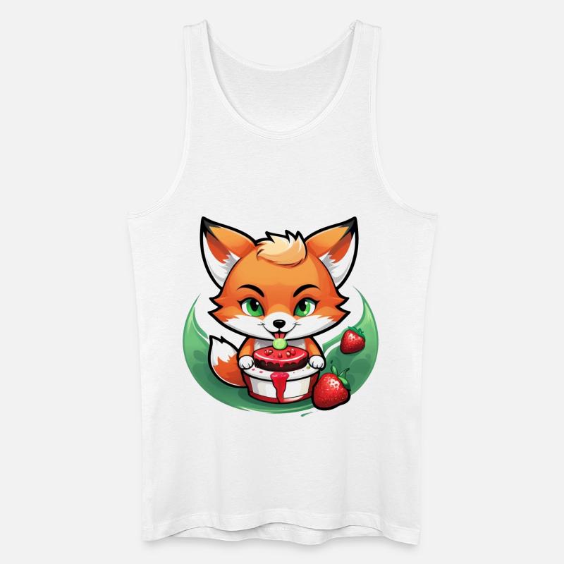 Foxy Strawberry Cake - Männer Bio Tank Top - Weiß