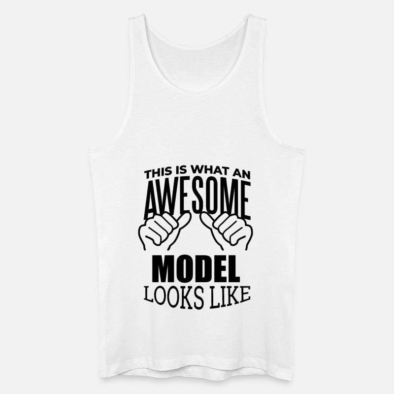 Modell - Männer Bio Tank Top - Weiß