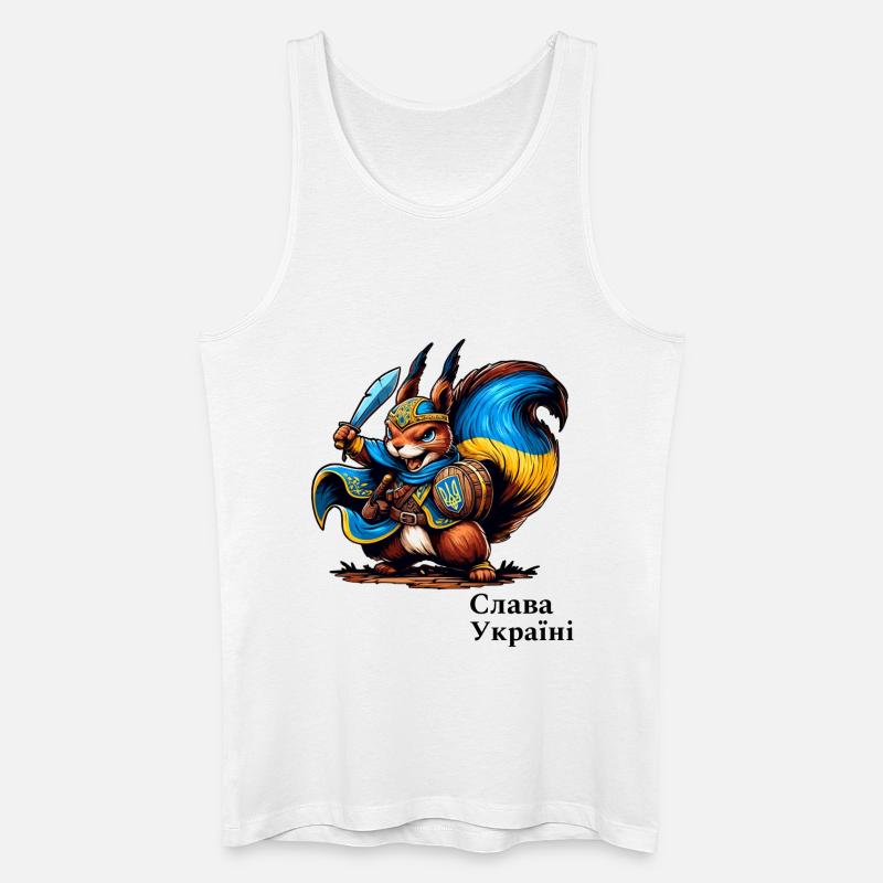 Cooles Ukraine Kämpfer Eichhörnchen - Männer Bio Tank Top - Weiß