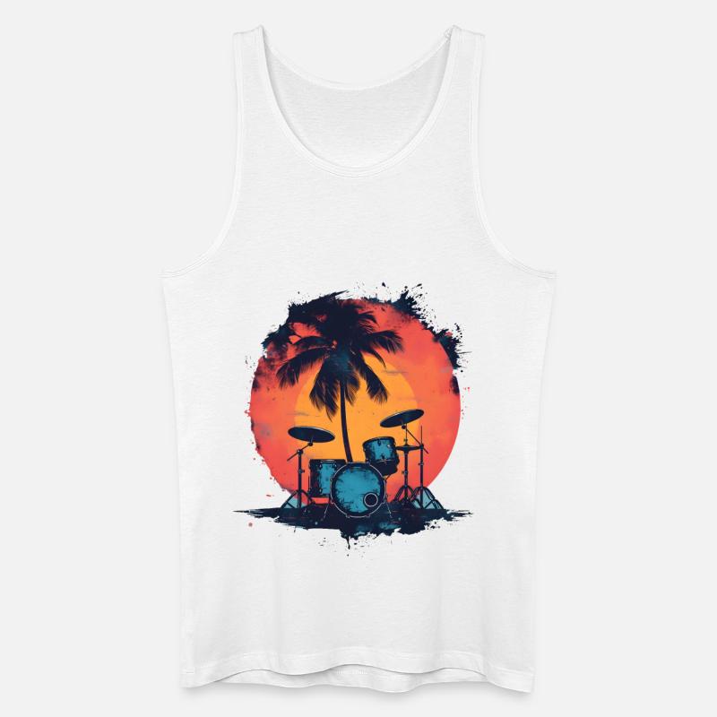 Drumkit Zeichnung - Männer Bio Tank Top - Weiß